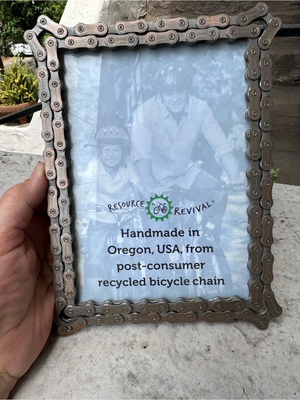Recycled Bicycle Chain Photo Frame — Silver 5x7